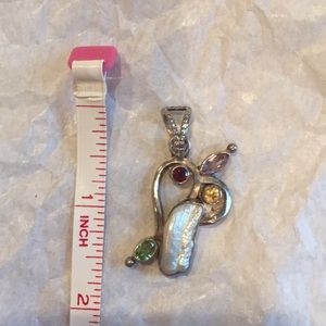 Sterling pendant with semi precious stones